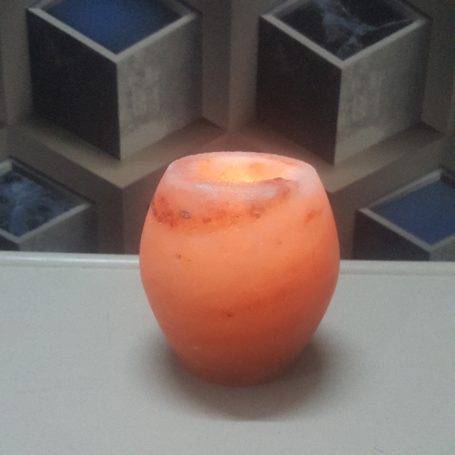 himalayan round candle holder with light